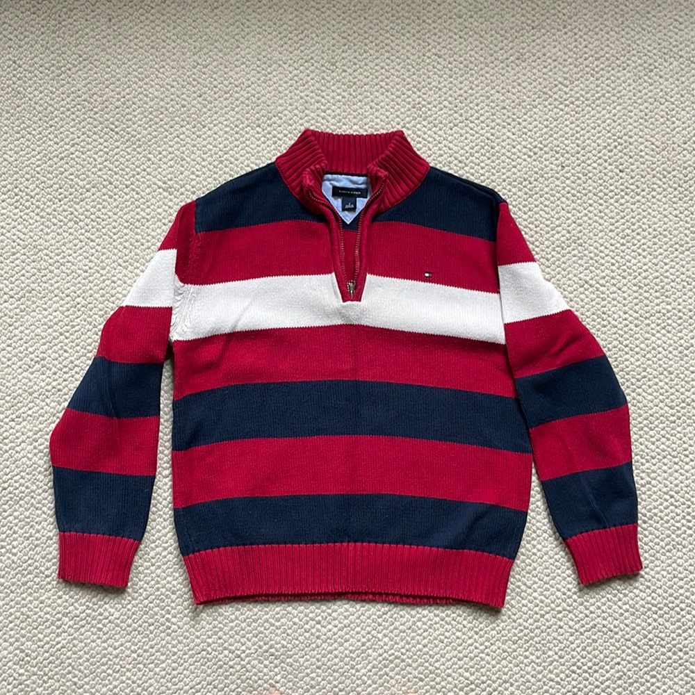 Tommy Hilfiger kids half zip sweater.